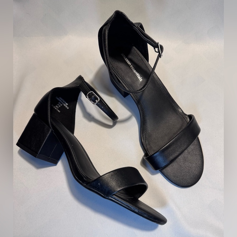 Amazon Essentials Black Strap Heels - image 2
